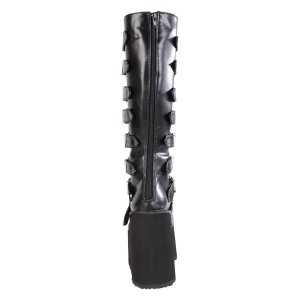 Vegano 14 cm SWING-815 stivali alternative con la suola spessa e fibbie neri