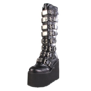 Vegano 14 cm SWING-815 stivali alternative con la suola spessa e fibbie neri