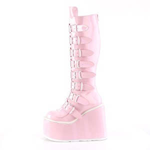 Vegano 14 cm SWING-815 stivali alternative con la suola spessa e fibbie rosa