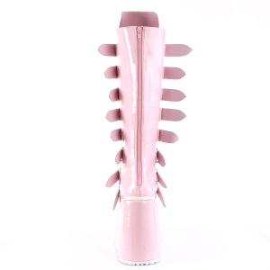Vegano 14 cm SWING-815 stivali alternative con la suola spessa e fibbie rosa