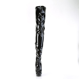 Vegano 15 cm SULTRY-4000 Neri stivali overknee tacco alto