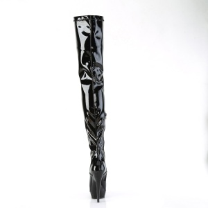 Vegano 15 cm SULTRY-4000 Neri stivali overknee tacco alto