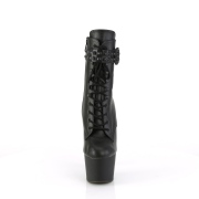 Vegano 18 cm ADORE-STR Stivali alla caviglia e plateau con stringati in nero