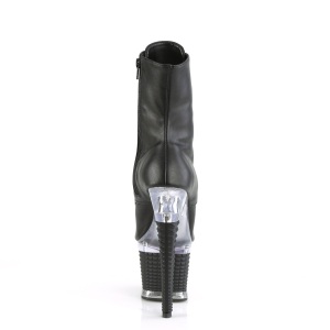Vegano 18 cm SPECTATOR-1021 stivaletti spuntate con tacco e piattaforma nero
