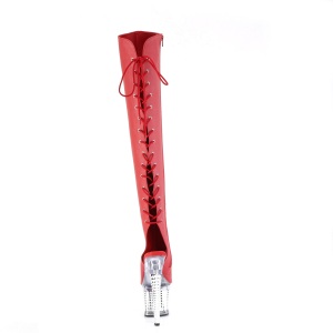 Vegano 18 cm SPECTATOR-3019 Rosso stivali overknee tacco alto
