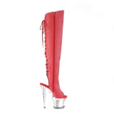 Vegano 18 cm SPECTATOR-3019 Rosso stivali overknee tacco alto