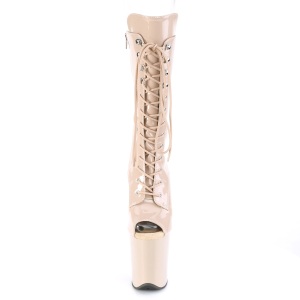 Vegano 20 cm FLAMINGO-1051 stivali spuntate con tacco e piattaforma beige