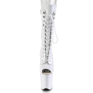 Vegano 20 cm FLAMINGO-1051 stivali spuntate con tacco e piattaforma bianco