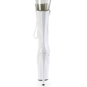 Vegano 20 cm FLAMINGO-1051 stivali spuntate con tacco e piattaforma bianco