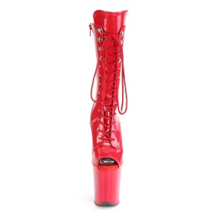Vegano 20 cm FLAMINGO-1051 stivali spuntate con tacco e piattaforma rosso