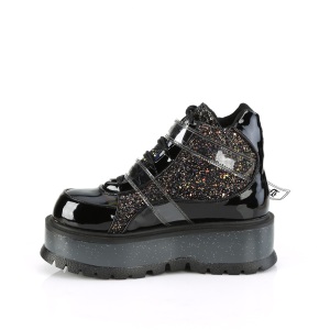 Vegano 5 cm SLACKER-50 calzature platform alternative glitter nero