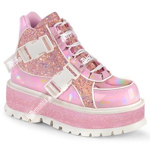 Vegano 5 cm SLACKER-50 calzature platform alternative glitter rosa