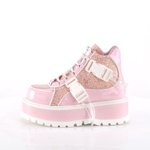Vegano 5 cm SLACKER-50 calzature platform alternative glitter rosa
