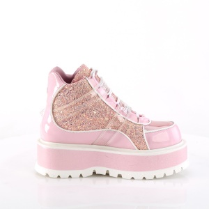 Vegano 5 cm SLACKER-50 calzature platform alternative glitter rosa