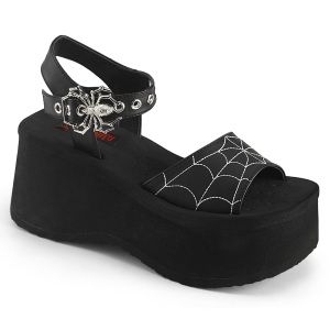 Vegano 6,5 cm DemoniaCult FUNN-10 sandali con plateau lolita emo