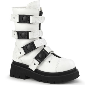 Vegano 6,5 cm RENEGADE-55 demoniacult stivaletti alternative con la suola spessa bianco