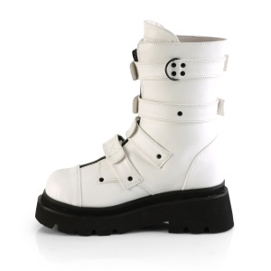 Vegano 6,5 cm RENEGADE-55 demoniacult stivaletti alternative con la suola spessa bianco