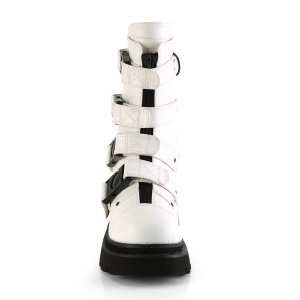 Vegano 6,5 cm RENEGADE-55 demoniacult stivaletti alternative con la suola spessa bianco