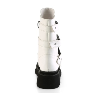 Vegano 6,5 cm RENEGADE-55 demoniacult stivaletti alternative con la suola spessa bianco