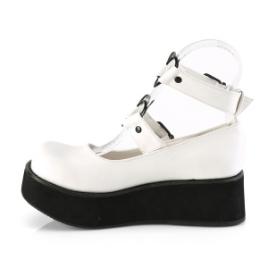 Vegano 6 cm DemoniaCult SPRITE-02 scarpe dcollet mary jane bianco