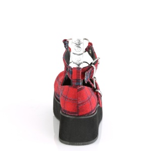 Vegano 6 cm DemoniaCult SPRITE-02 scarpe dcollet mary jane modello di plaid