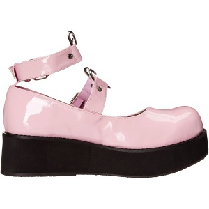 Vegano 6 cm DemoniaCult SPRITE-02 scarpe dcollet mary jane rosa