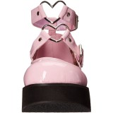 Vegano 6 cm DemoniaCult SPRITE-02 scarpe décolleté mary jane rosa