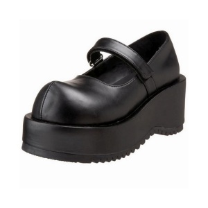 Vegano 8,5 cm DemoniaCult DOLLIE-01 scarpe dcollet mary jane neri