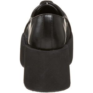 Vegano 8 cm DANK-101 demoniacult calzature alternative con la suola spessa nere