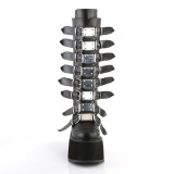Vegano 9 cm DAMNED-318 platform stivali al ginocchio donna con fibbia nere