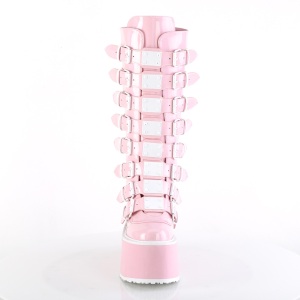 Vegano 9 cm DAMNED-318 stivali alternative con la suola spessa e fibbie rosa