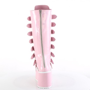 Vegano 9 cm DAMNED-318 stivali alternative con la suola spessa e fibbie rosa