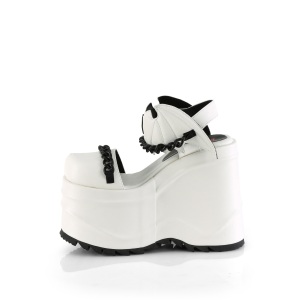 Vegano Bianco 15 cm DemoniaCult WAVE-20 scarpe lolita sandali con zeppa plateau