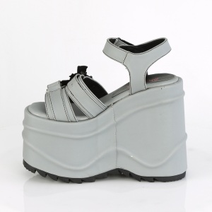 Vegano Neon 15 cm DemoniaCult WAVE-13 scarpe lolita sandali con zeppa plateau