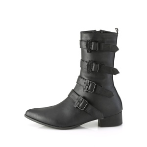 Vegano WARLOCK-110-C stivaletti punta uomo - stivaletti winklepicker con 4 fibbie