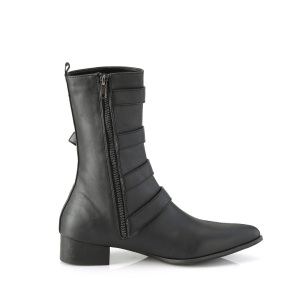 Vegano WARLOCK-110-C stivaletti punta uomo - stivaletti winklepicker con 4 fibbie
