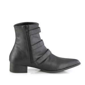 Vegano WARLOCK-50-B stivaletti punta uomo - stivaletti winklepicker con 3 fibbie