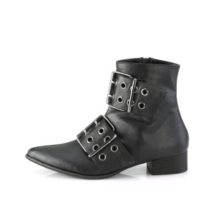 Vegano WARLOCK-55 stivaletti punta uomo - stivaletti winklepicker con 2 fibbie