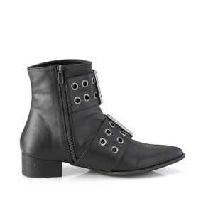 Vegano WARLOCK-55 stivaletti punta uomo - stivaletti winklepicker con 2 fibbie