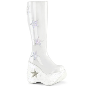 Vegano bianco 13 cm DYNAMITE-218 stivali emo punk zeppe altissime