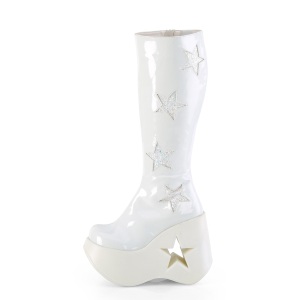 Vegano bianco 13 cm DYNAMITE-218 stivali emo punk zeppe altissime