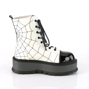 Vegano bianco 5 cm SLACKER-88 stivaletti demonia con plateau