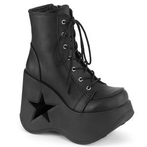 Vegano emo 13 cm DYNAMITE-106 demonia stivaletti con zeppa e plateau nere