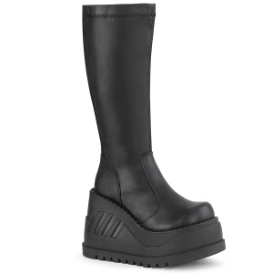 Vegano nere 12 cm STOMP-200 stivali cyberpunk zeppe altissime