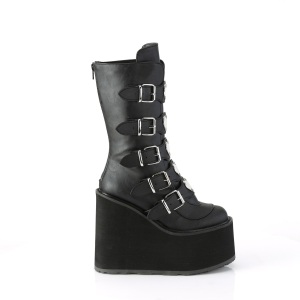Vegano nere 14 cm SWING-230 stivali cyberpunk con plateau