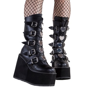 Vegano nere 14 cm SWING-230 stivali cyberpunk con plateau