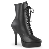 Vegano nero 13,5 cm INDULGE-1020 stivali alla caviglia con tacco per trans