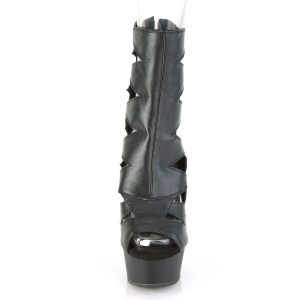 Vegano pelle 15 cm DELIGHT-1014 Stivali alla caviglia punta aperta