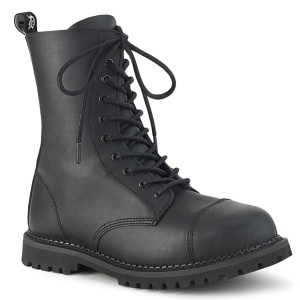 Vegano pelle RIOT-10 stivaletti anfibi demonia - stivaletti punta in acciaio