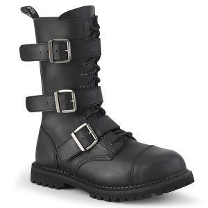 Vegano pelle RIOT-12BK stivali punta in acciaio demonia - stivali anfibi uomo